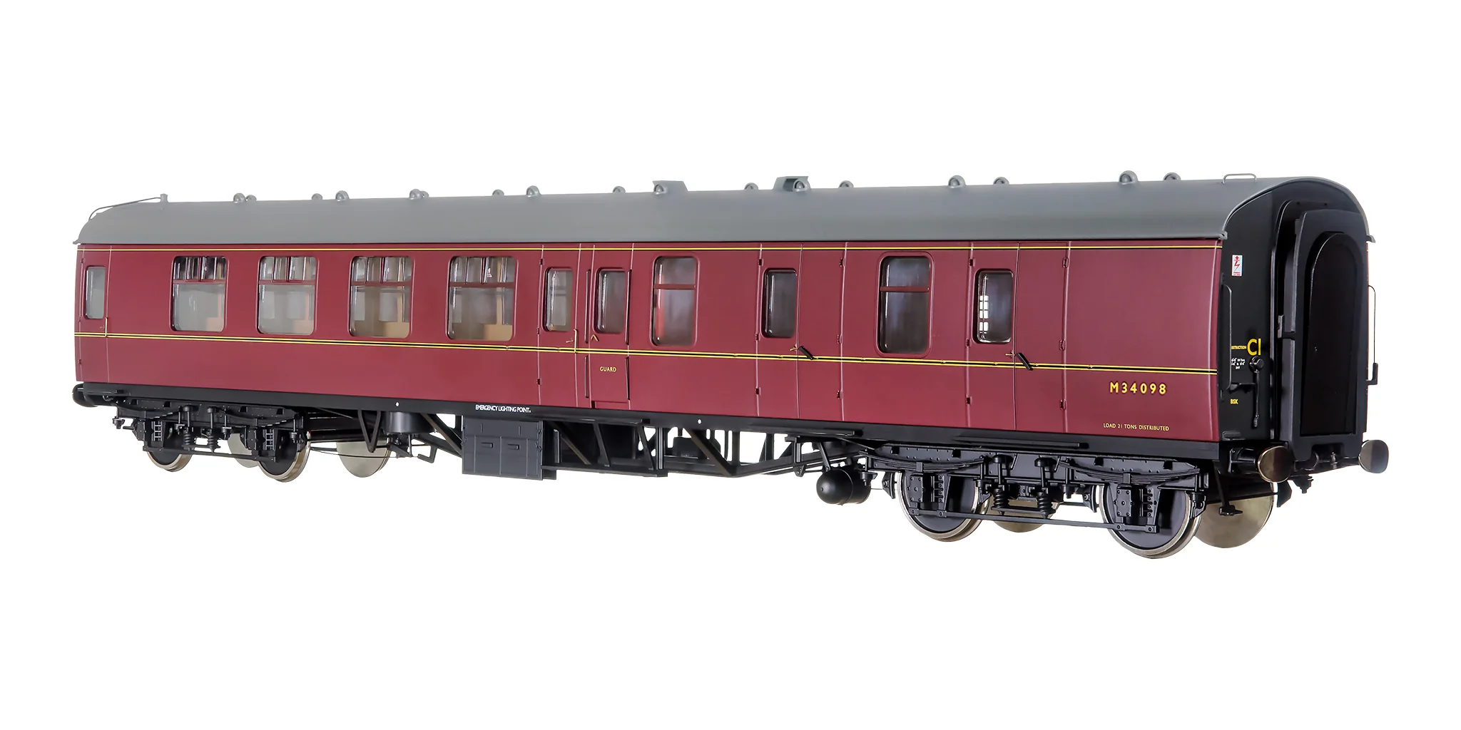 7P-001-508 O Gauge BR Mk1 Maroon BSK M34098 with Window Beading