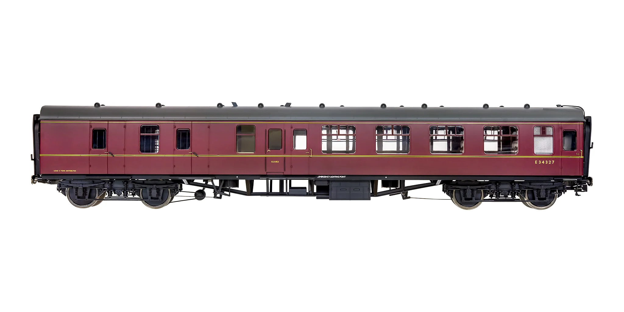 7P-001-509 O Gauge BR Mk1 Maroon BSK E34327 with Window Beading - Image 2