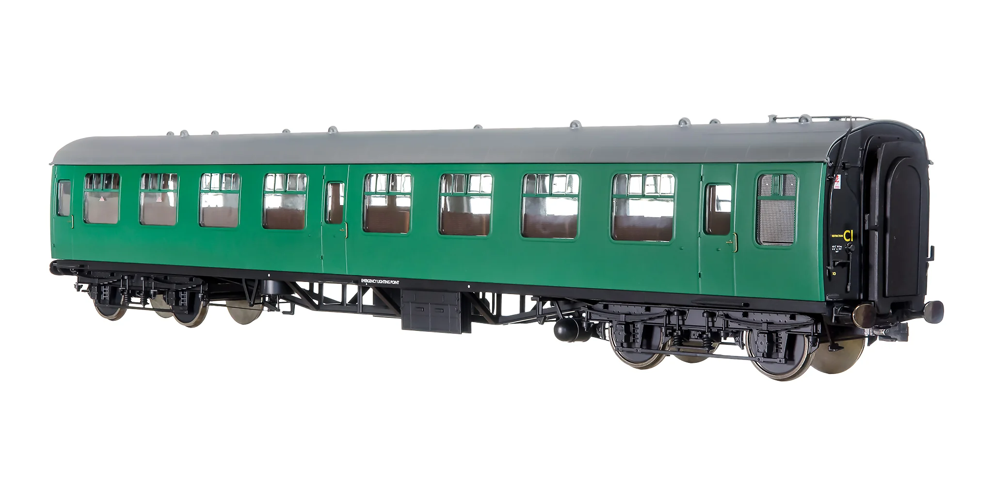 7P-001-601U O Gauge BR  Mk1 SR Green Unnumbered with Window Beading - Image 4