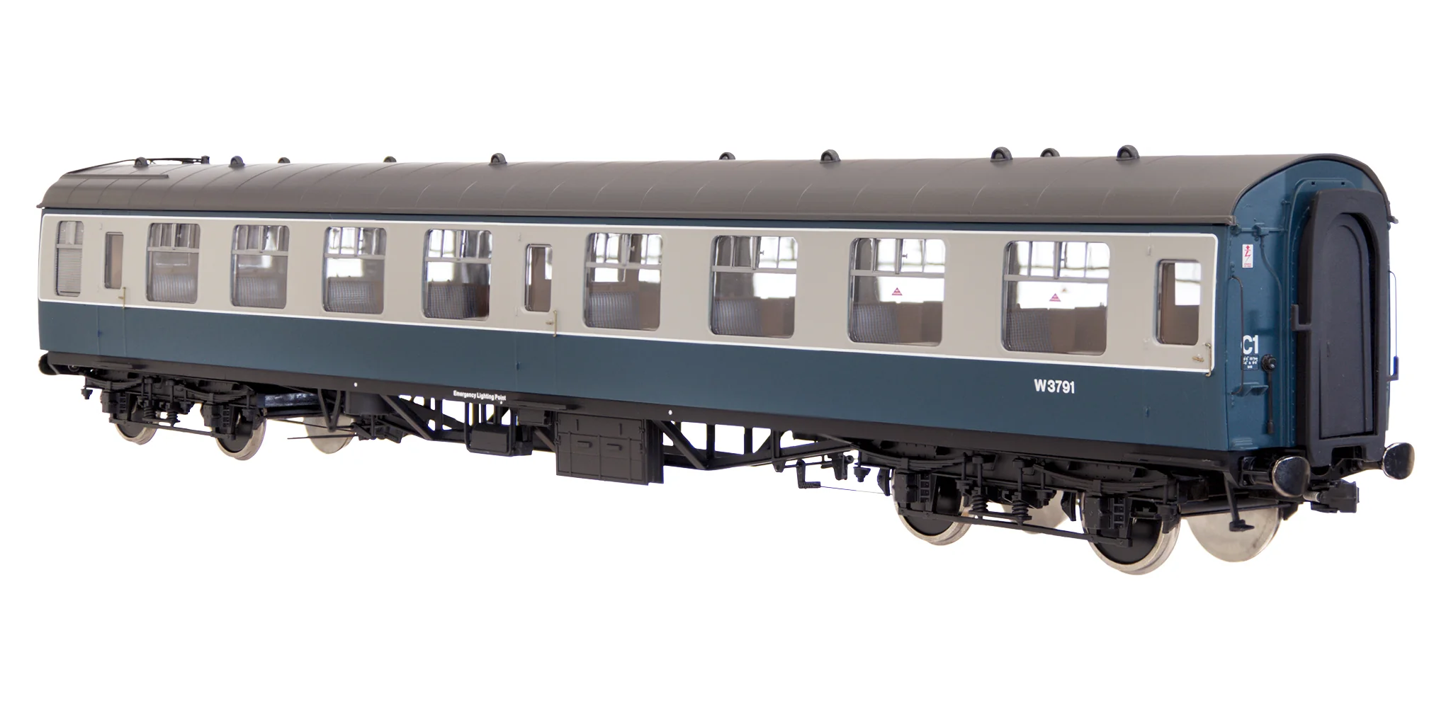 7P-001-602 O Gauge BR Mk1 Blue/Grey SO W3791 with Window Beading - Image 3