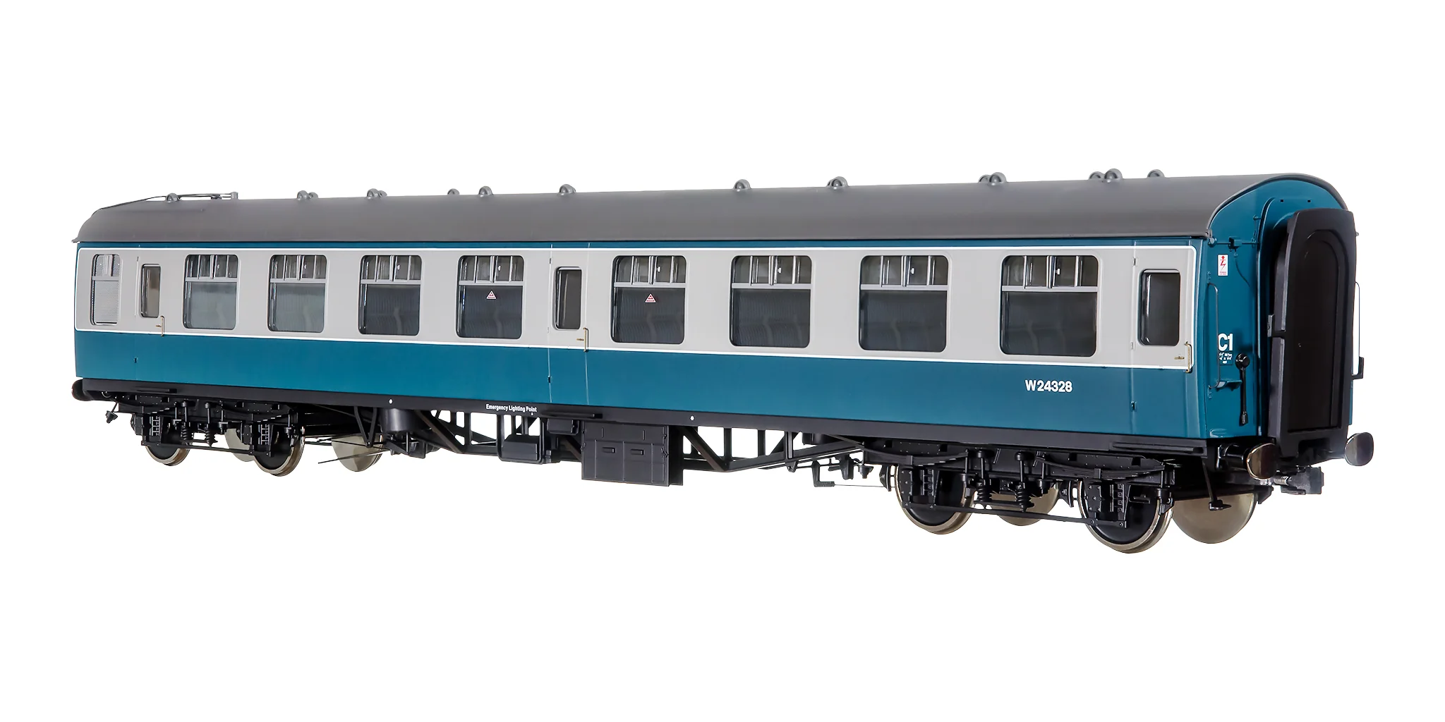 7P-001-702 O Gauge BR  Mk1 Blue/Grey SK W24328 with Window Beading - Image 4