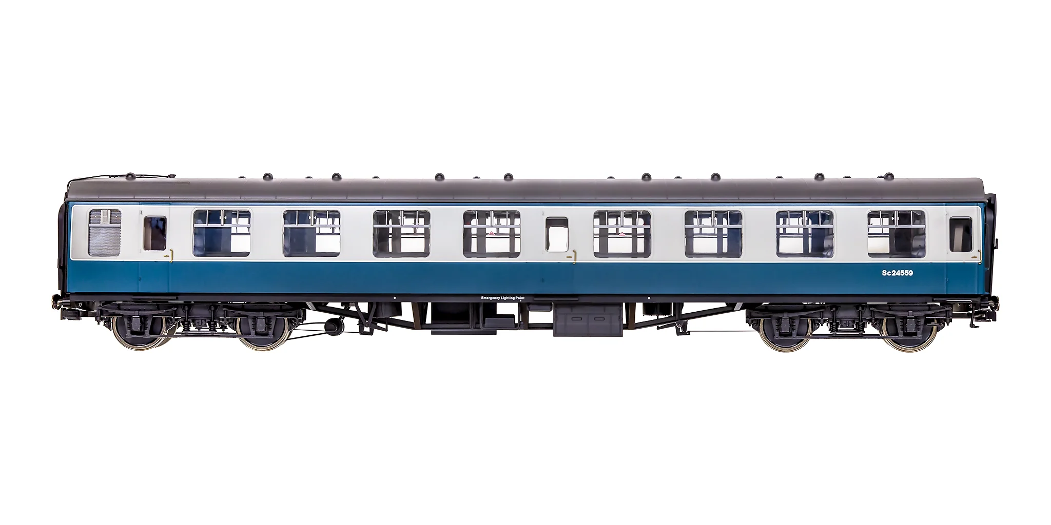 7P-001-703 O Gauge BR  Mk1 Blue/Grey SK Sc24559 with Window Beading - Image 3