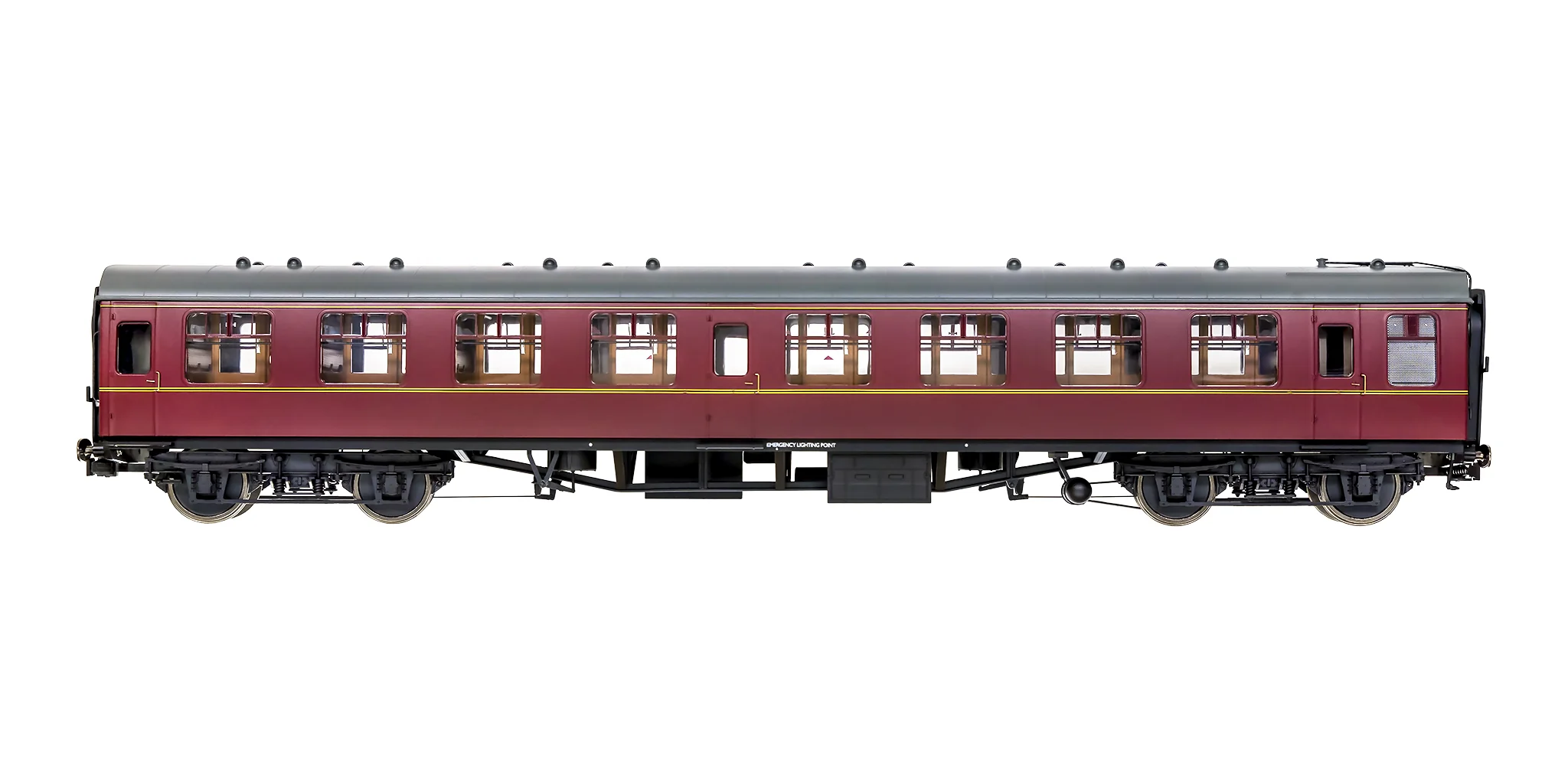 7P-001-706U O Gauge BR  Mk1 Maroon SK Unnumbered with Window Beading - Image 4