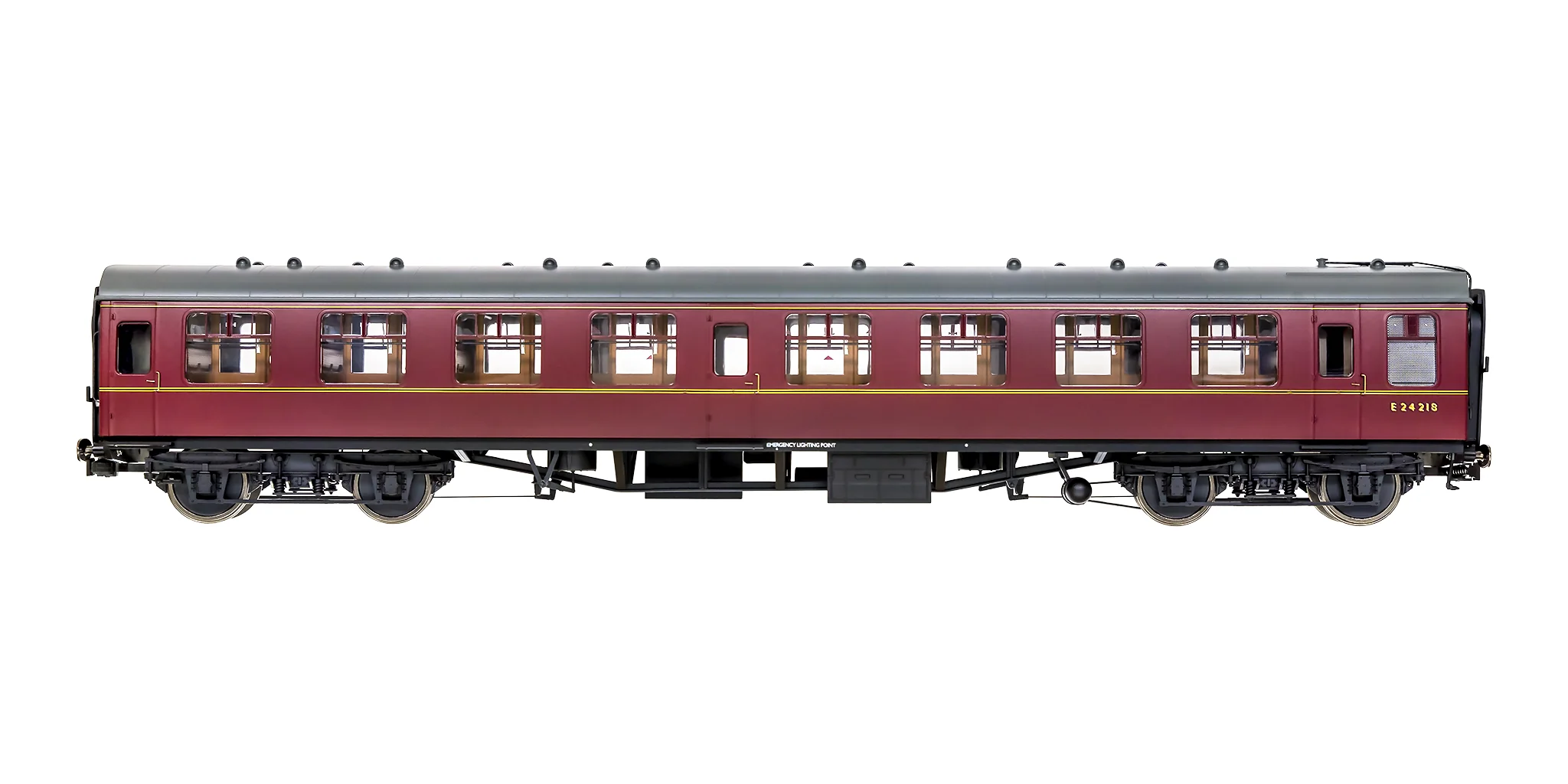 7P-001-709 O Gauge BR Mk1 Maroon SK E24218 with Window Beading - Image 4