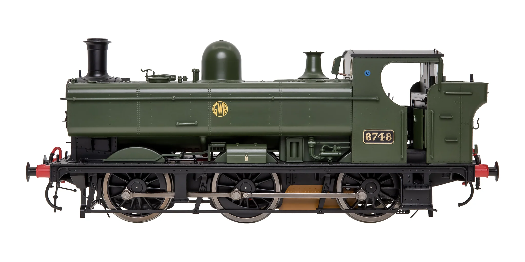 7S-007-014 O Gauge Class 57xx Pannier GWR Shirtbutton  Green 6748 - Image 4