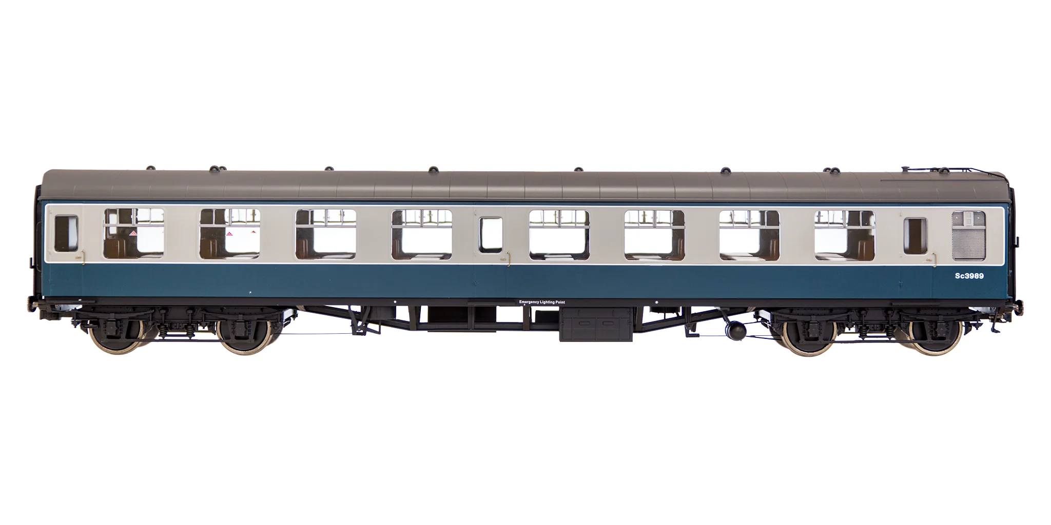 7P-001-603 O Gauge BR Mk1 Blue/Grey SO Sc3989 with Window Beading - Image 3
